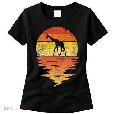 Giraffe Retro Sunset 70s Vintage Giraffe Women's T-Shirt
