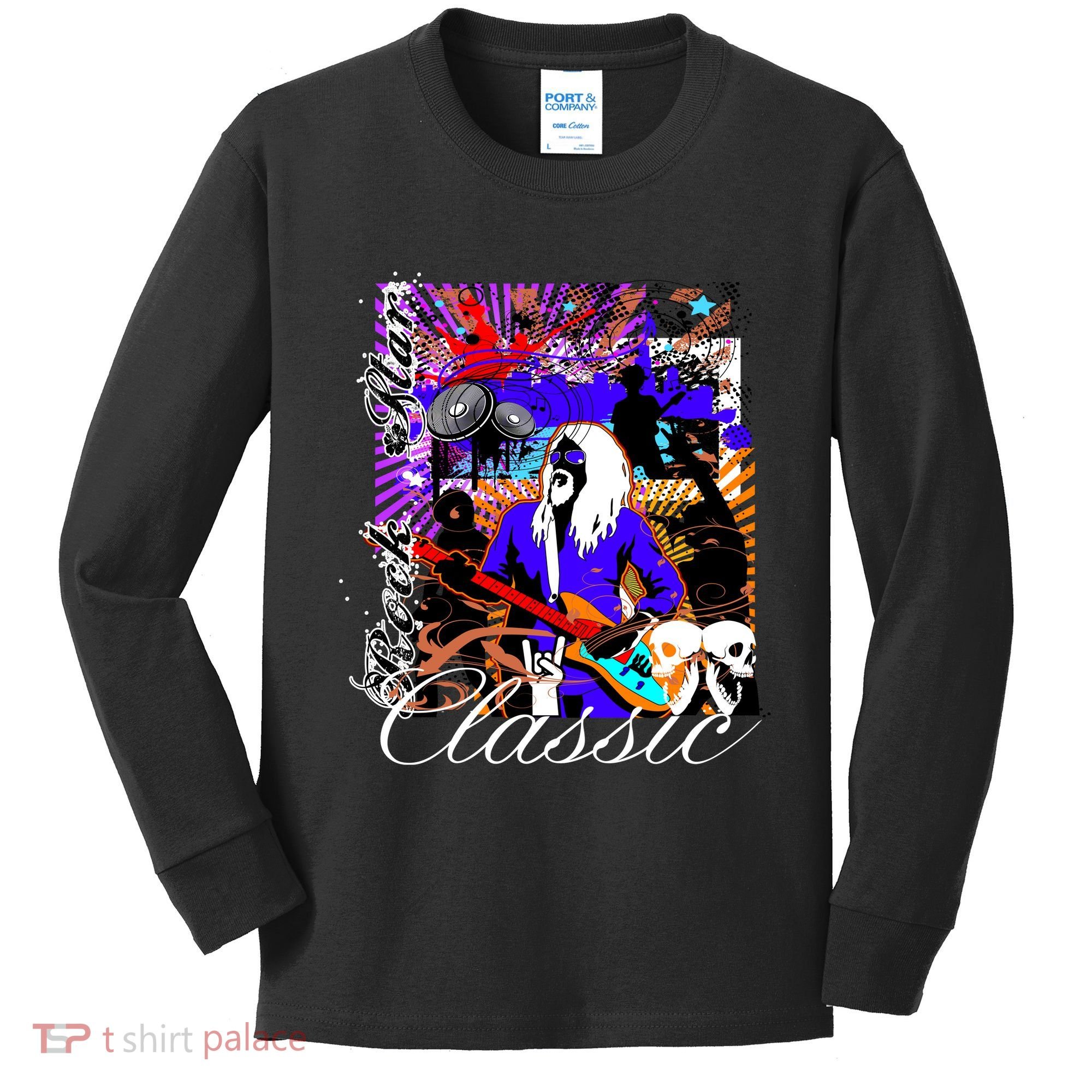 Guitar Rock Star Hero Classic Kids Long Sleeve Shirt