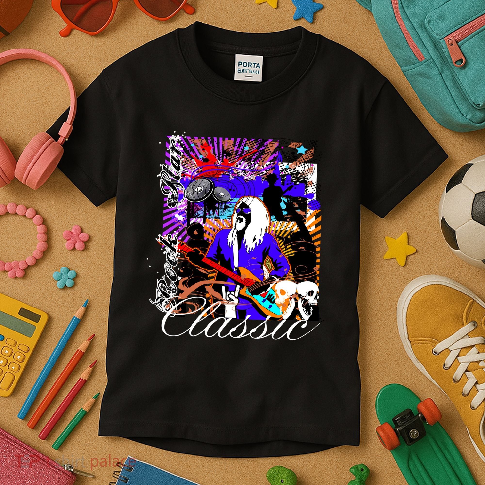 Guitar Rock Star Hero Classic Kids T-Shirt