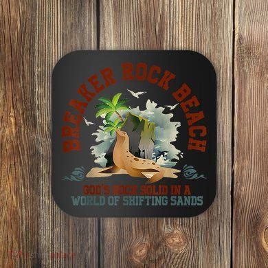 GodS Rock Solid Breaker Rock Beach Vbs 2024 Christian Coaster