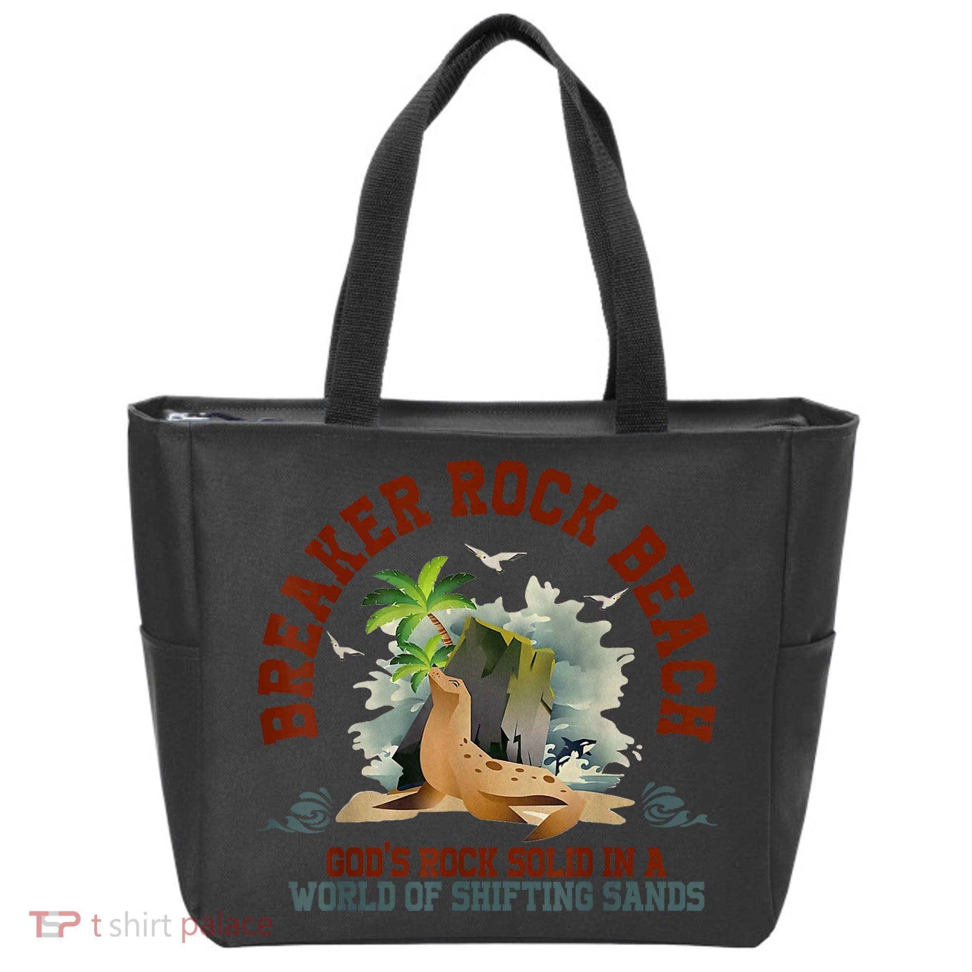 GodS Rock Solid Breaker Rock Beach Vbs 2024 Christian Tote Bag