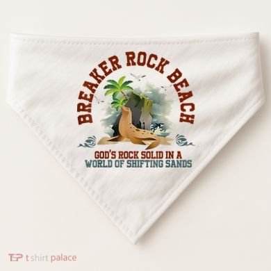 GodS Rock Solid Breaker Rock Beach Vbs 2024 Christian USA-Made Doggie Bandana