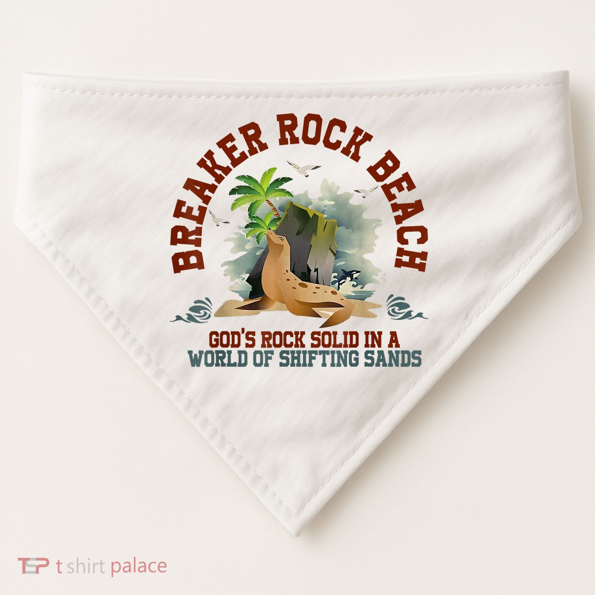 GodS Rock Solid Breaker Rock Beach Vbs 2024 Christian USA-Made Doggie Bandana