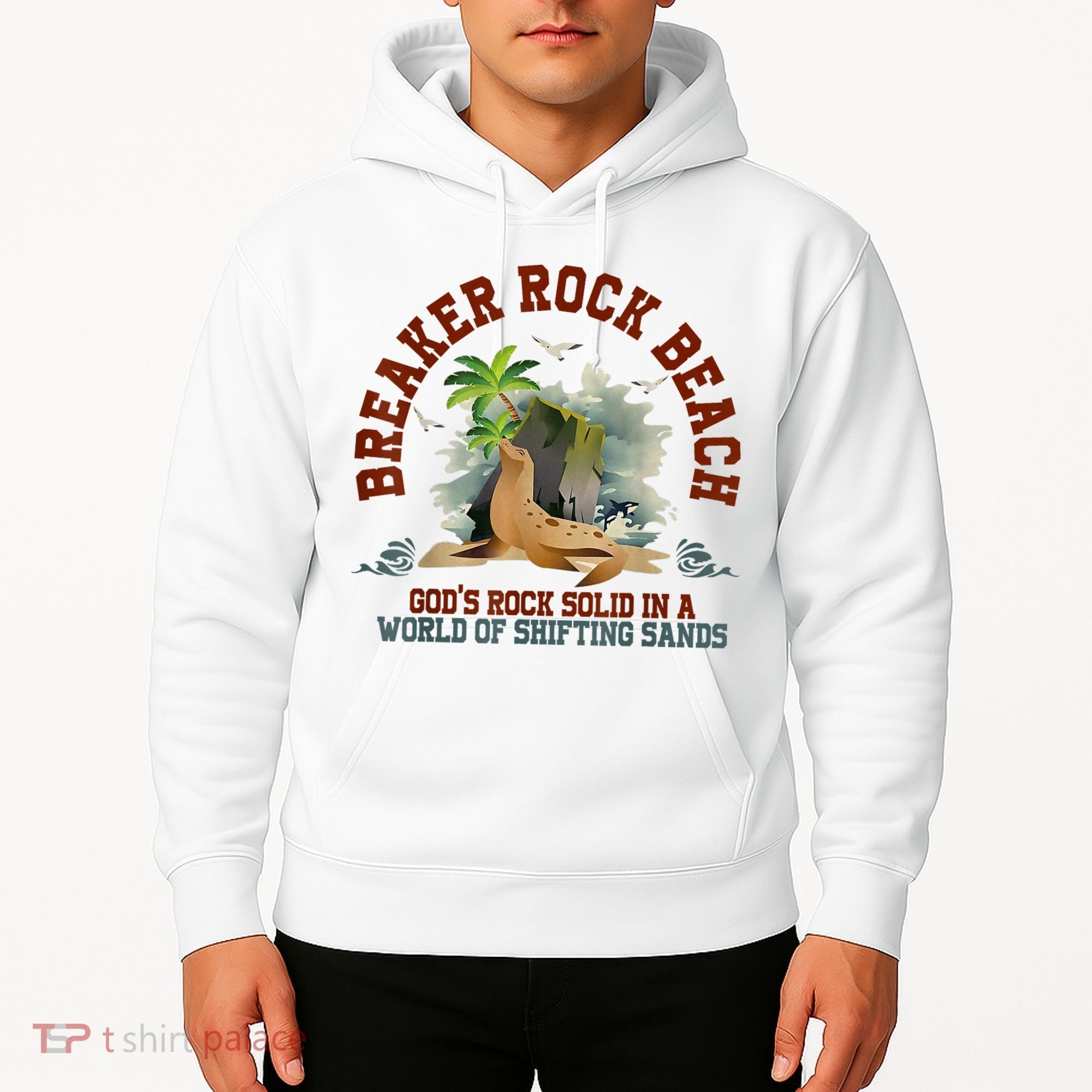 GodS Rock Solid Breaker Rock Beach Vbs 2024 Christian Hoodie
