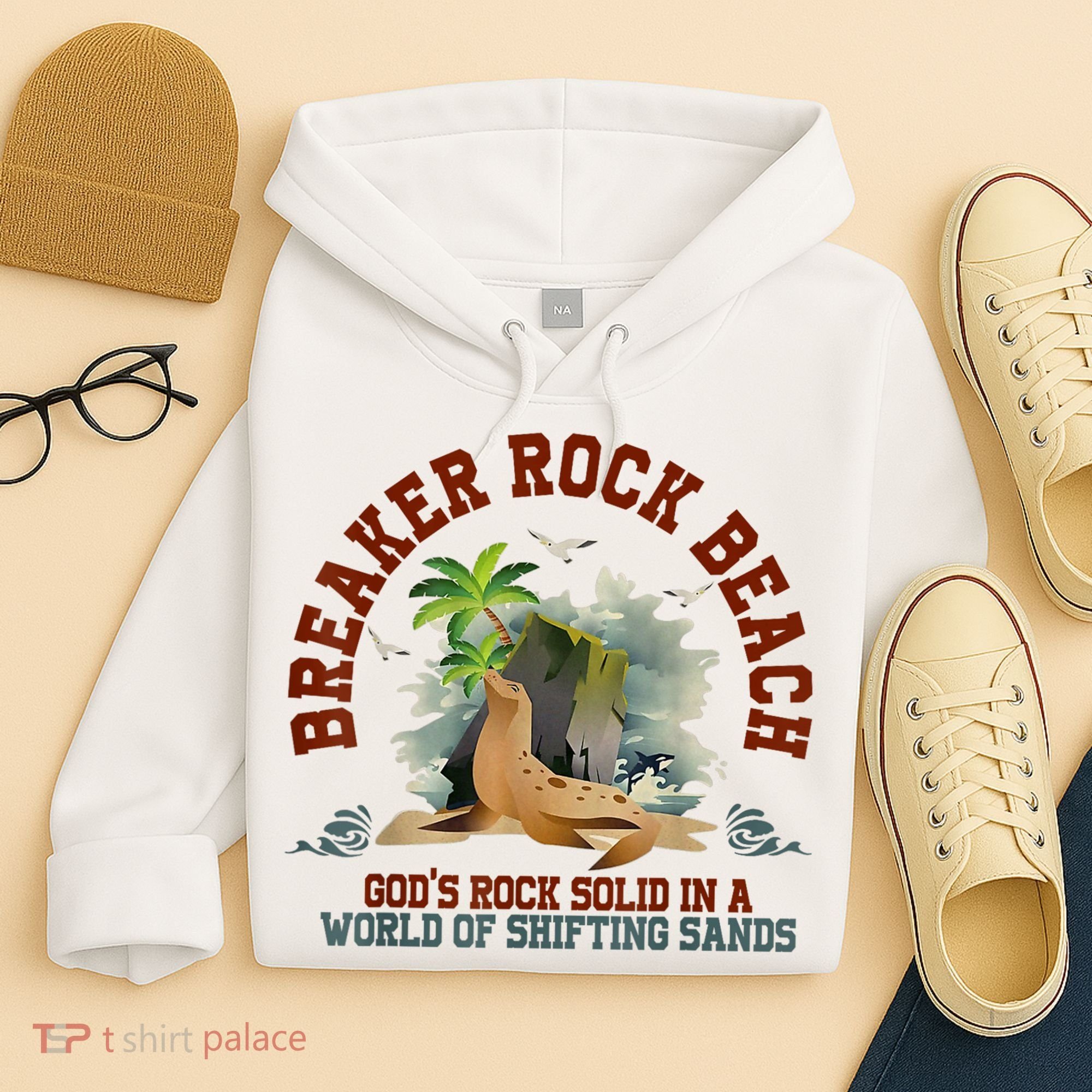 GodS Rock Solid Breaker Rock Beach Vbs 2024 Christian Hoodie