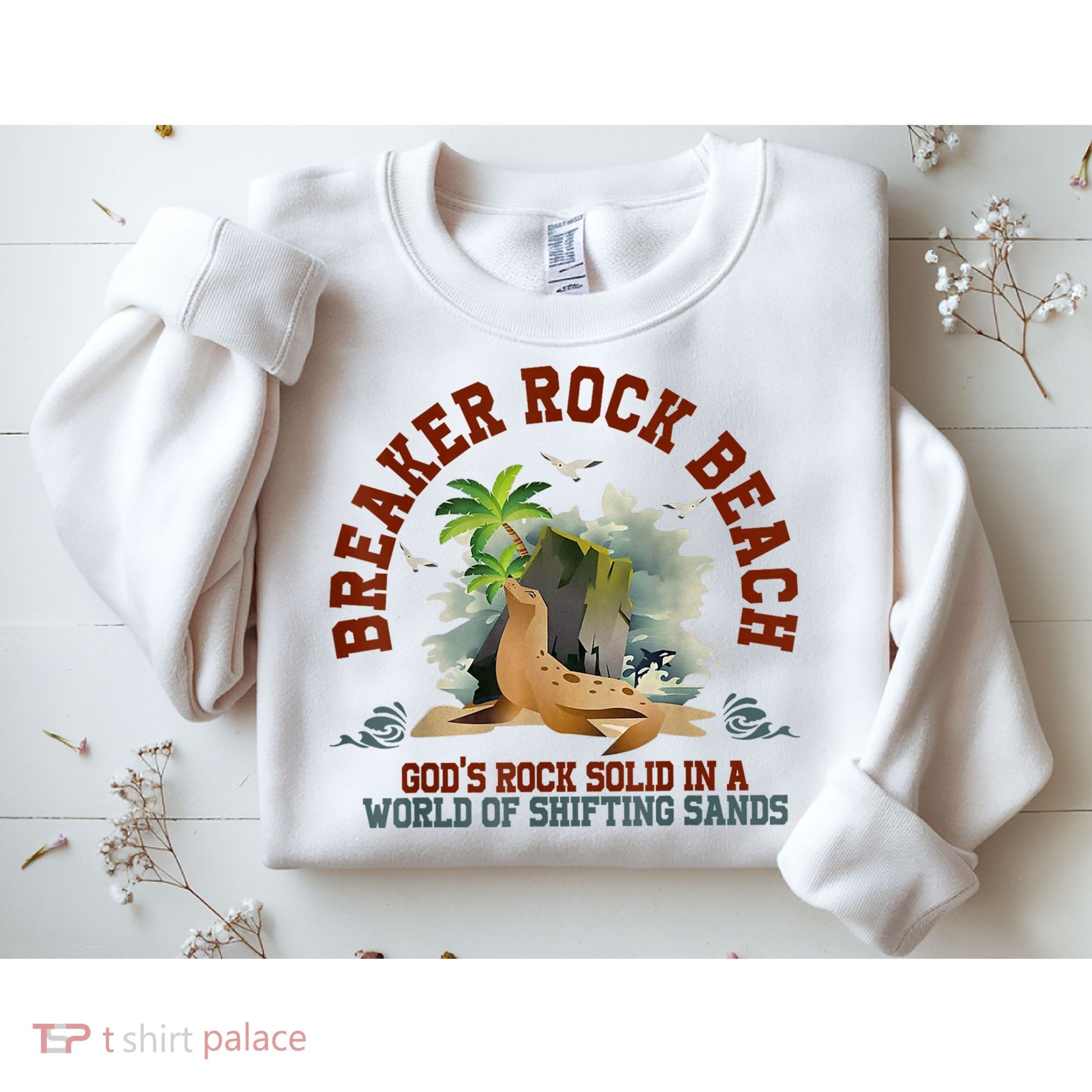 GodS Rock Solid Breaker Rock Beach Vbs 2024 Christian Sweatshirt