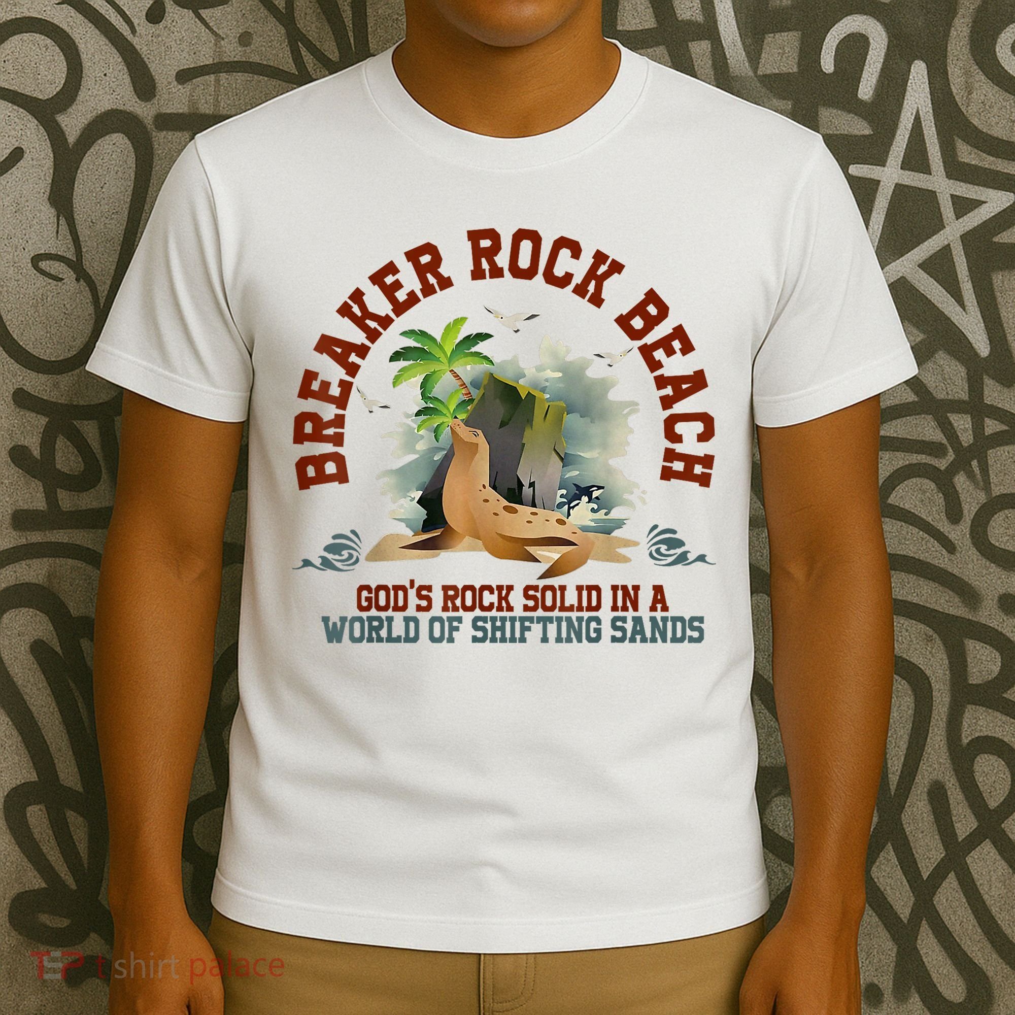 GodS Rock Solid Breaker Rock Beach Vbs 2024 Christian T-Shirt