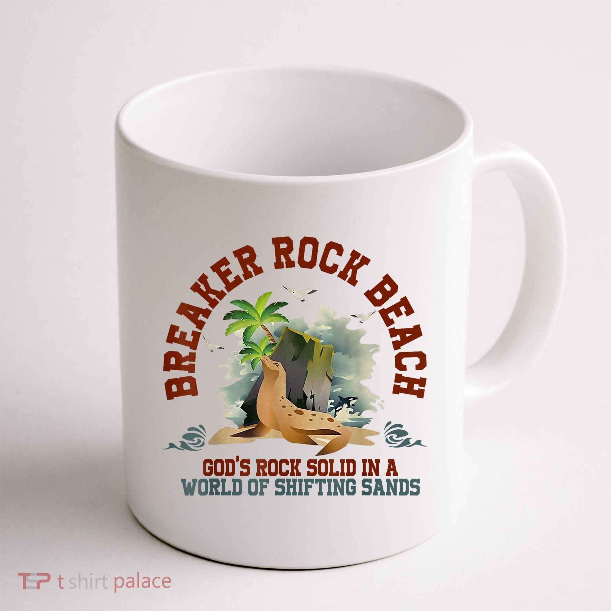 GodS Rock Solid Breaker Rock Beach Vbs 2024 Christian Coffee Mug