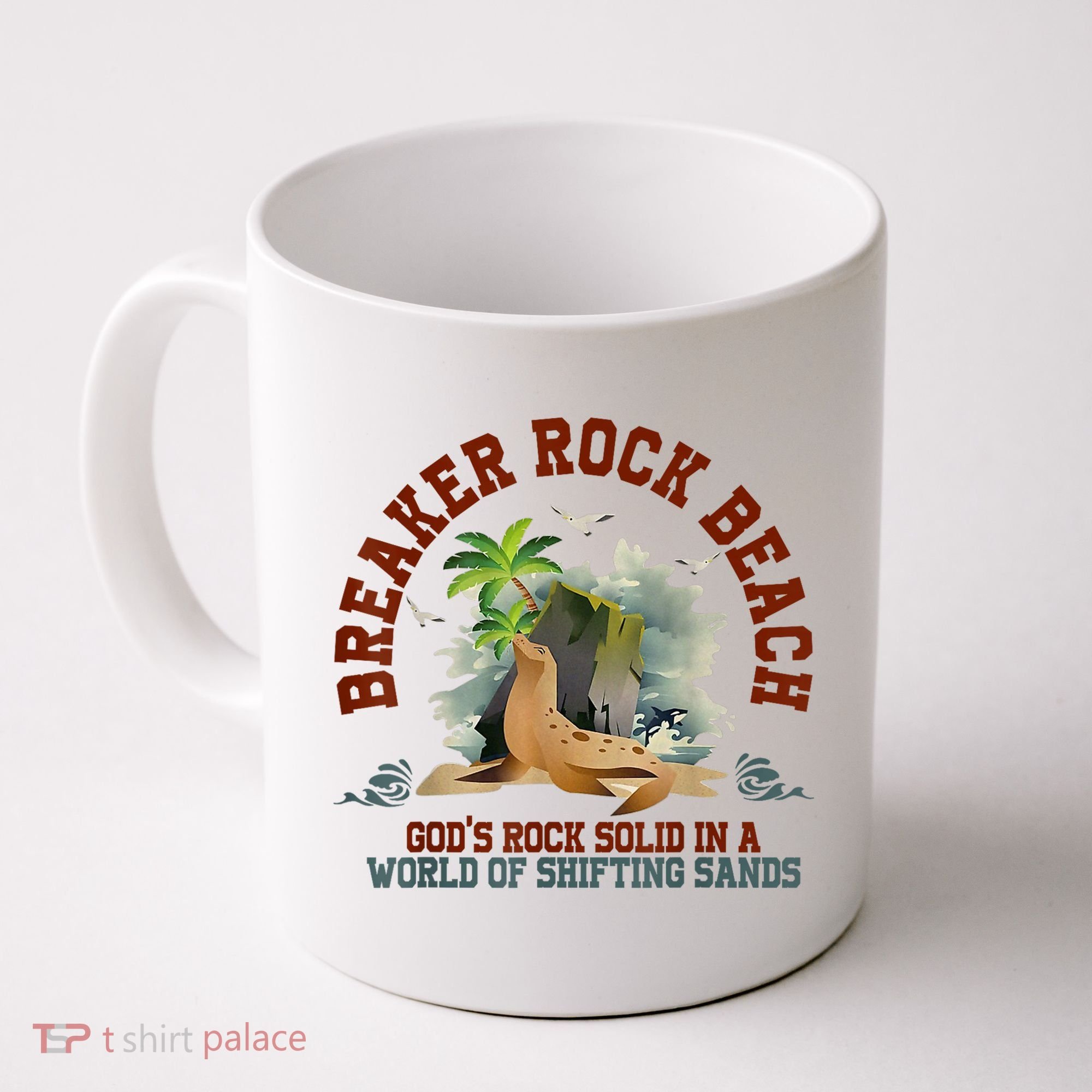 GodS Rock Solid Breaker Rock Beach Vbs 2024 Christian Coffee Mug