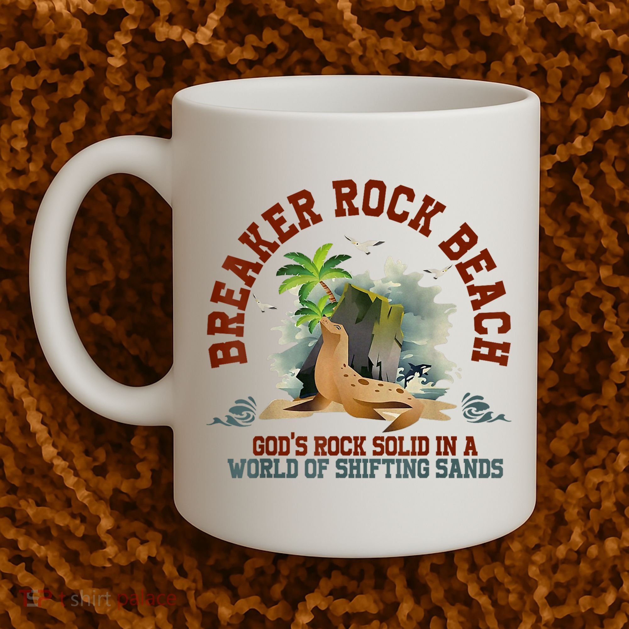 GodS Rock Solid Breaker Rock Beach Vbs 2024 Christian Coffee Mug