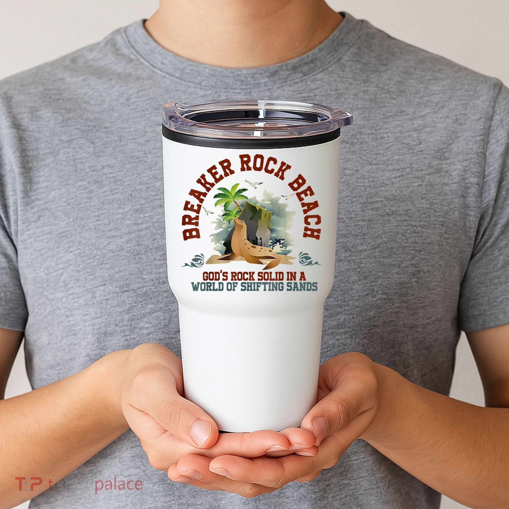 GodS Rock Solid Breaker Rock Beach Vbs 2024 Christian Tumbler