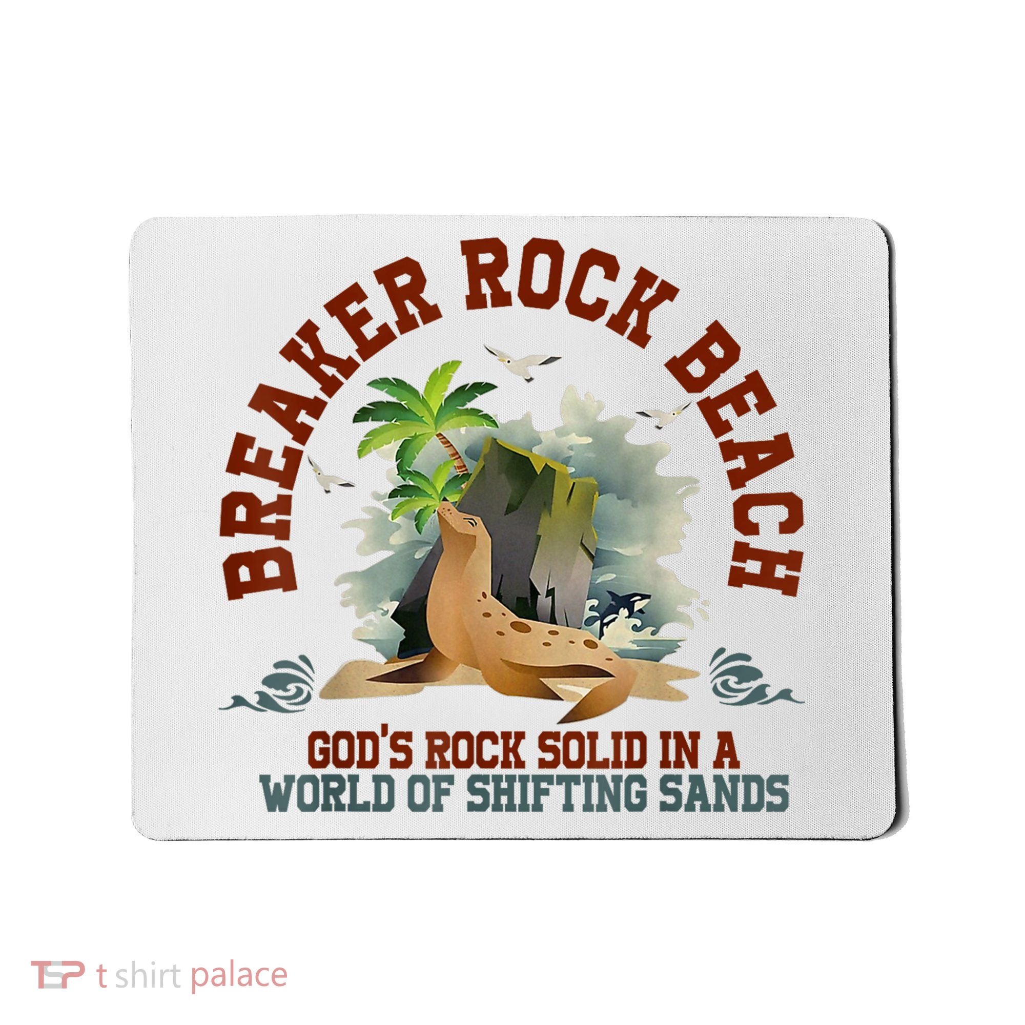 GodS Rock Solid Breaker Rock Beach Vbs 2024 Christian Mousepad