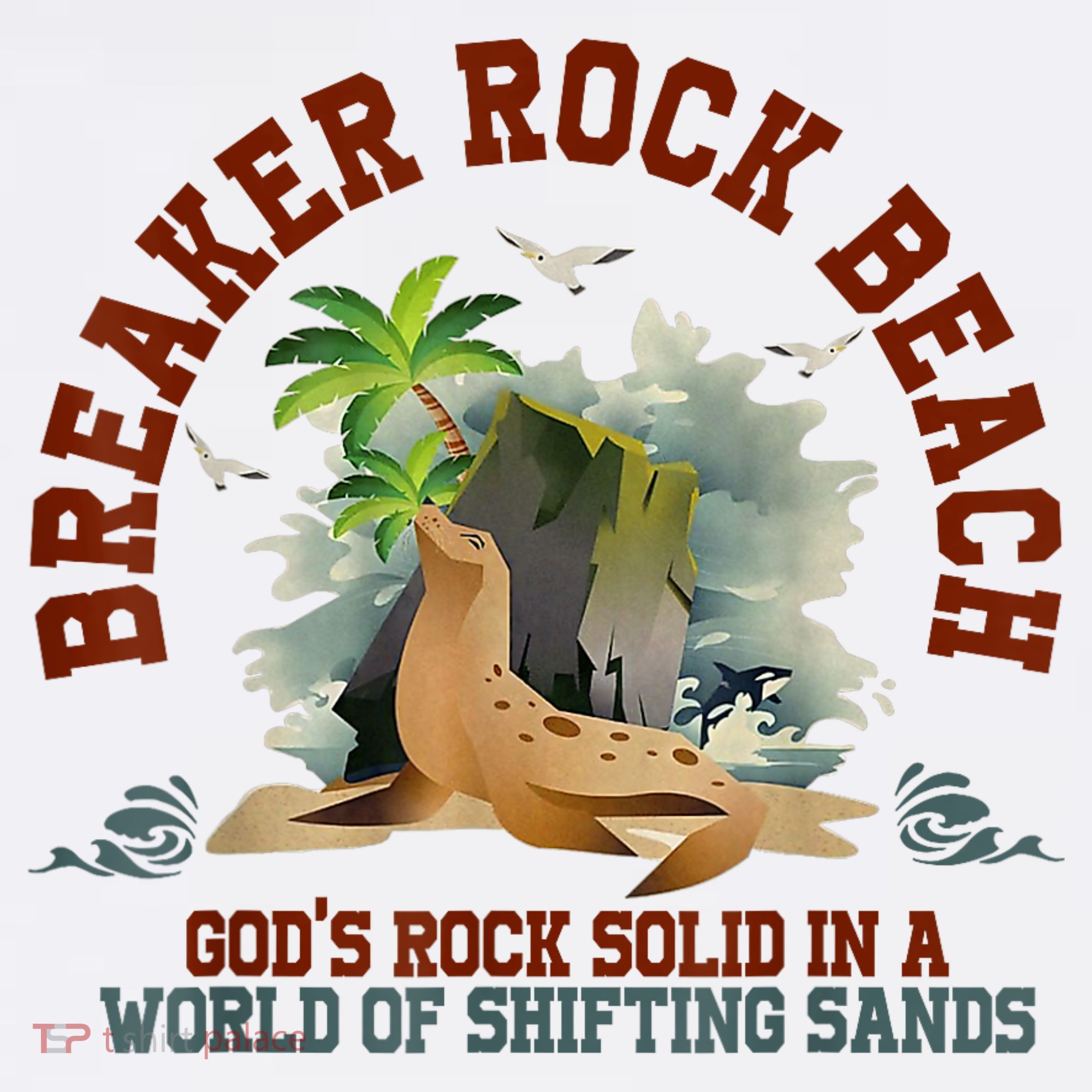 GodS Rock Solid Breaker Rock Beach Vbs 2024 Christian Mousepad