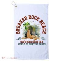 GodS Rock Solid Breaker Rock Beach Vbs 2024 Christian Golf Towel thumb 0