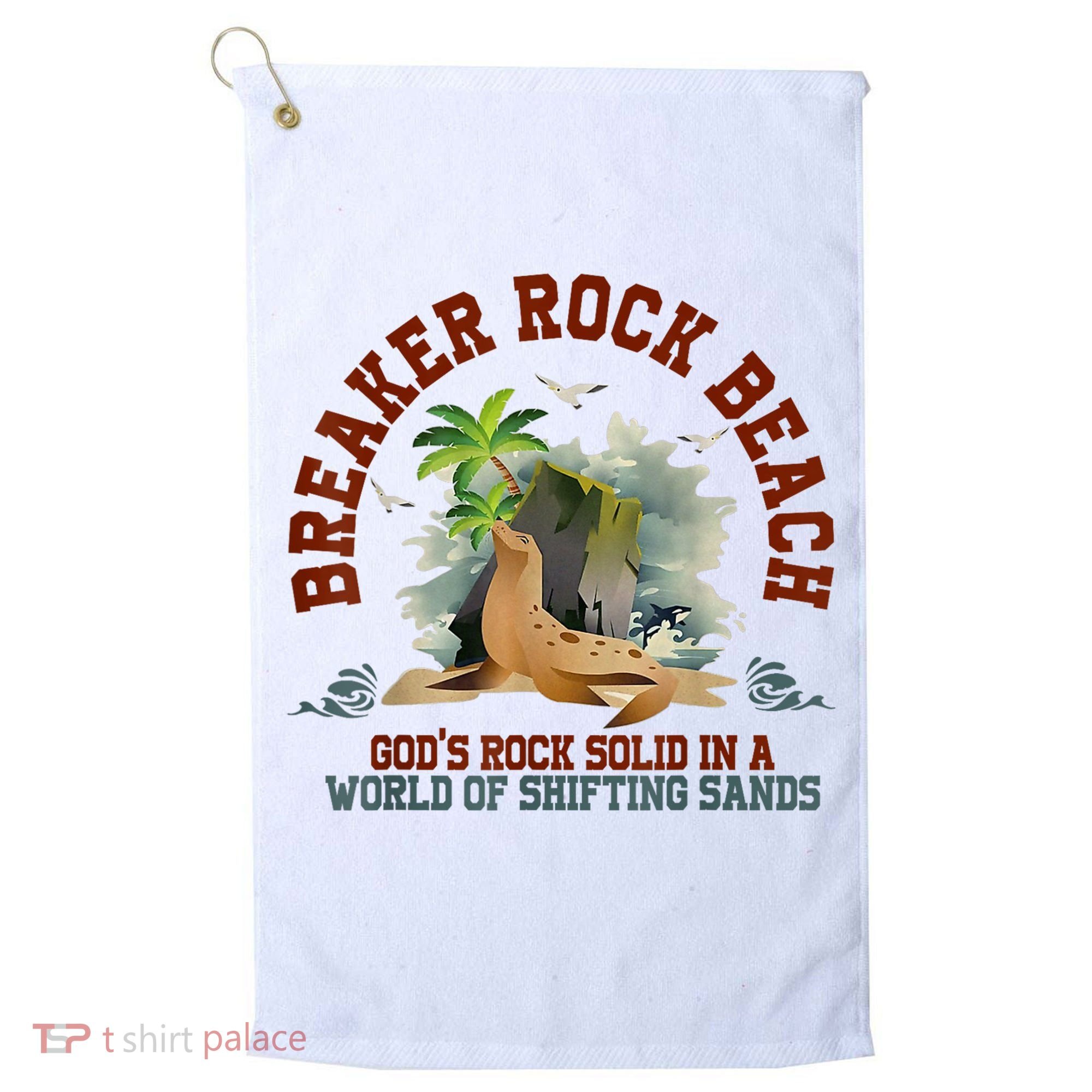 GodS Rock Solid Breaker Rock Beach Vbs 2024 Christian Golf Towel