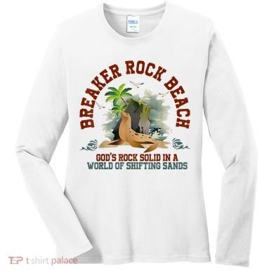 GodS Rock Solid Breaker Rock Beach Vbs 2024 Christian Women's Long Sleeve Shirt