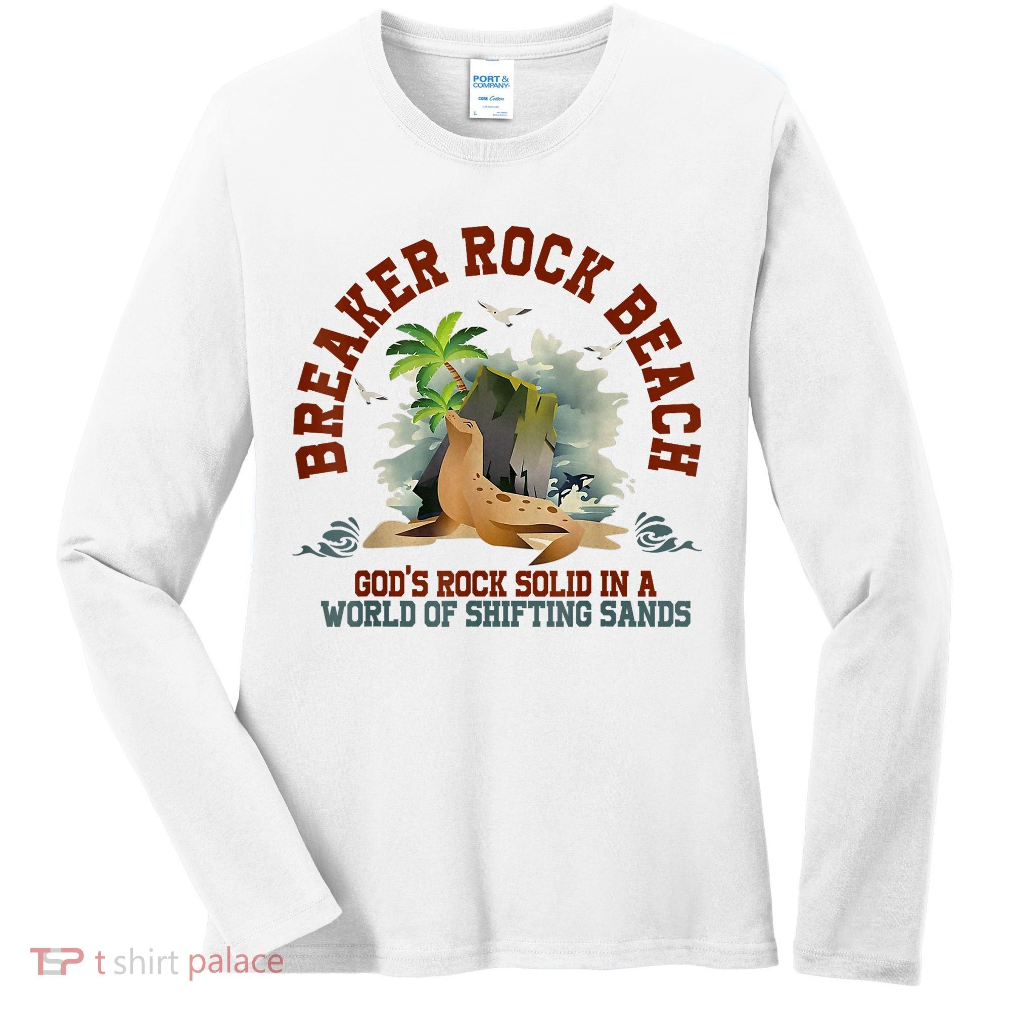 GodS Rock Solid Breaker Rock Beach Vbs 2024 Christian Women's Long Sleeve Shirt