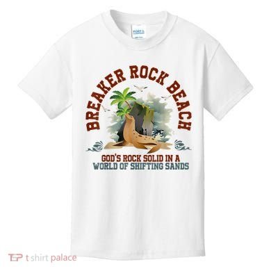 GodS Rock Solid Breaker Rock Beach Vbs 2024 Christian Kids T-Shirt