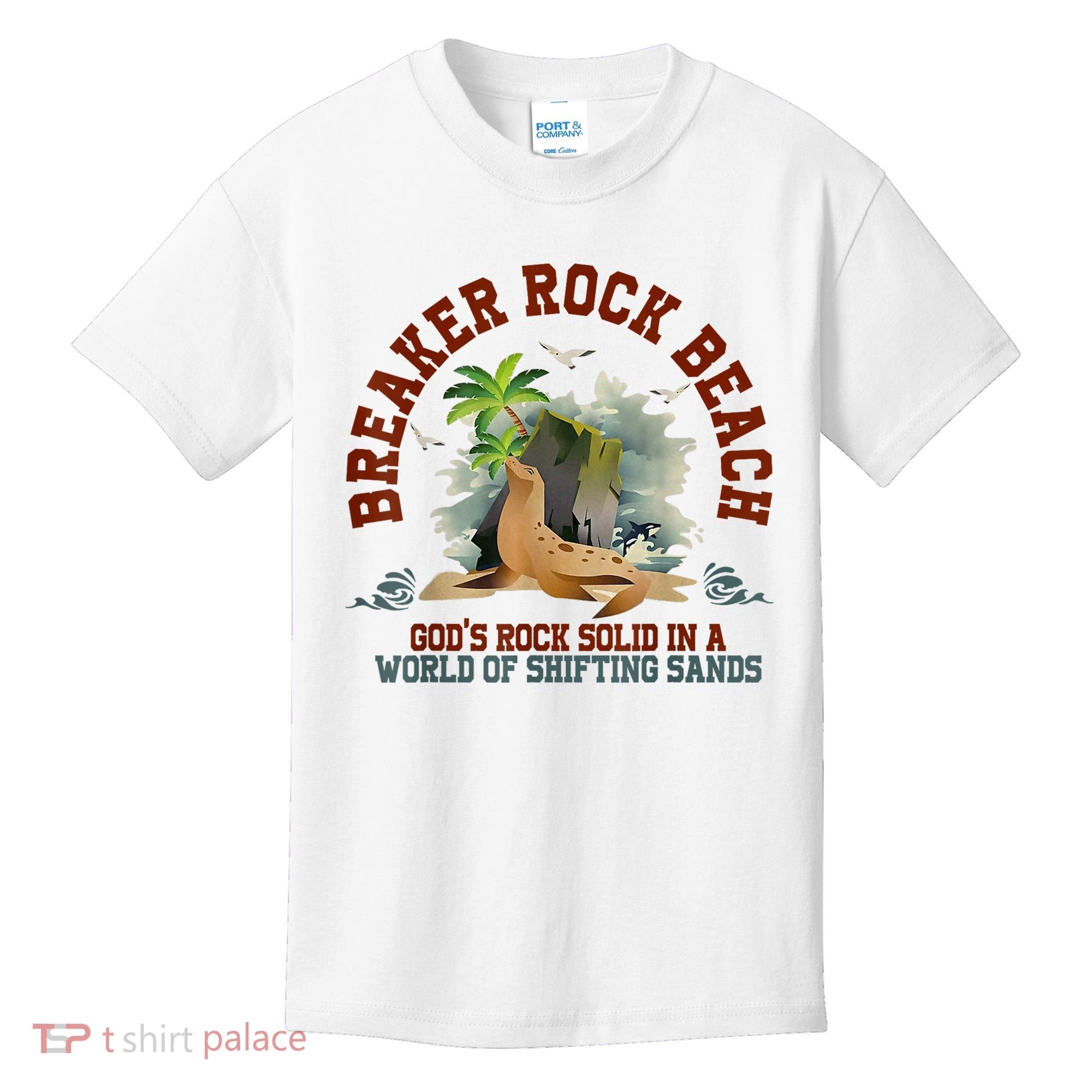 GodS Rock Solid Breaker Rock Beach Vbs 2024 Christian Kids T-Shirt