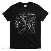 Grim Reaper Skull Death Scythe Dead Gothic Horror T-Shirt thumb 0