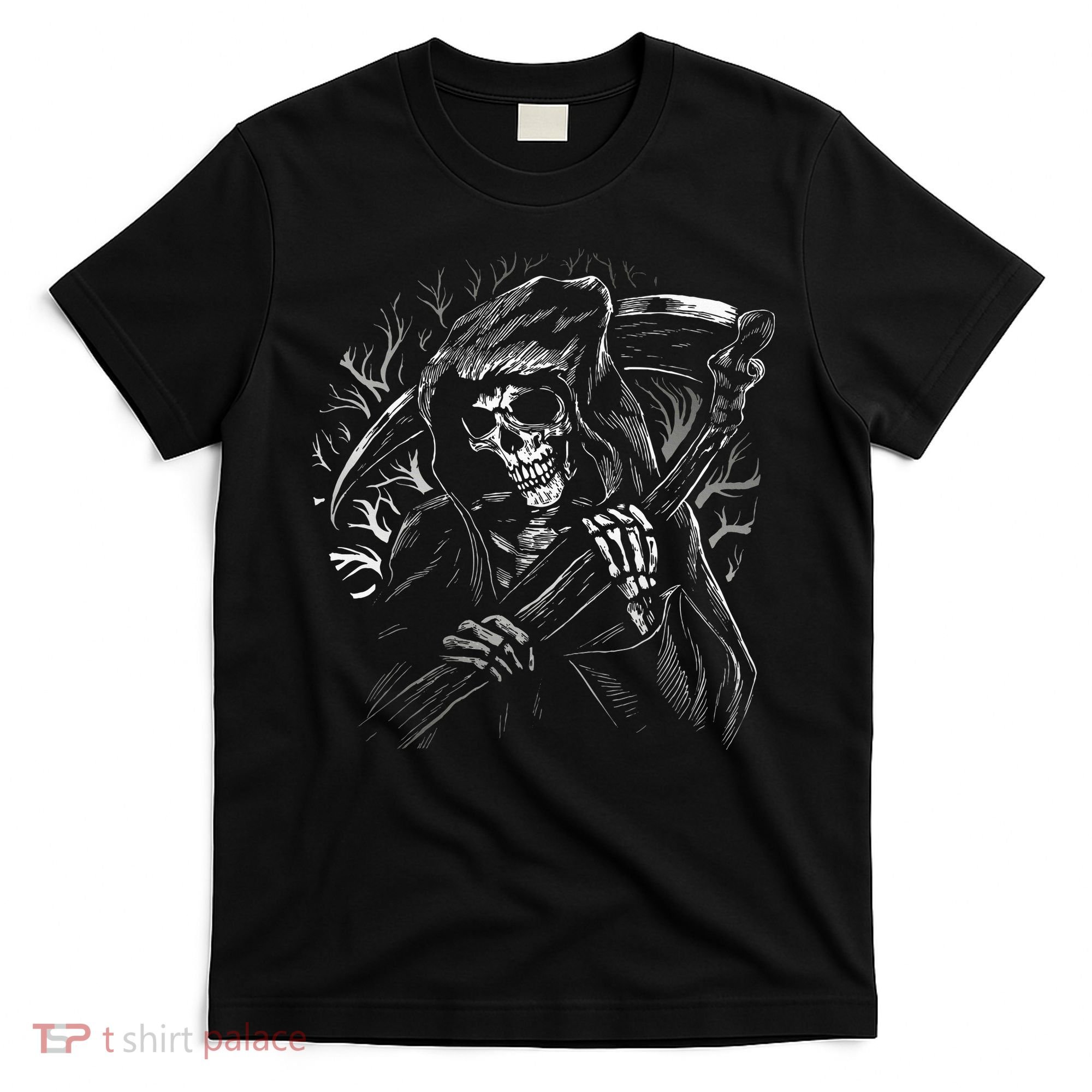 Grim Reaper Skull Death Scythe Dead Gothic Horror T-Shirt