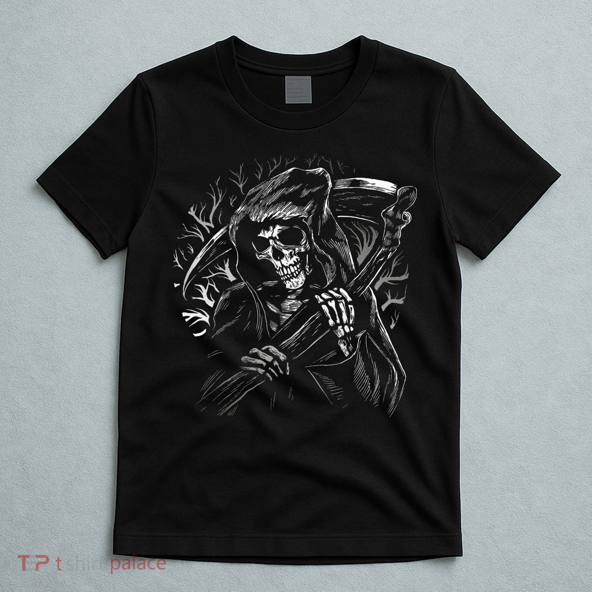 Grim Reaper Skull Death Scythe Dead Gothic Horror T-Shirt