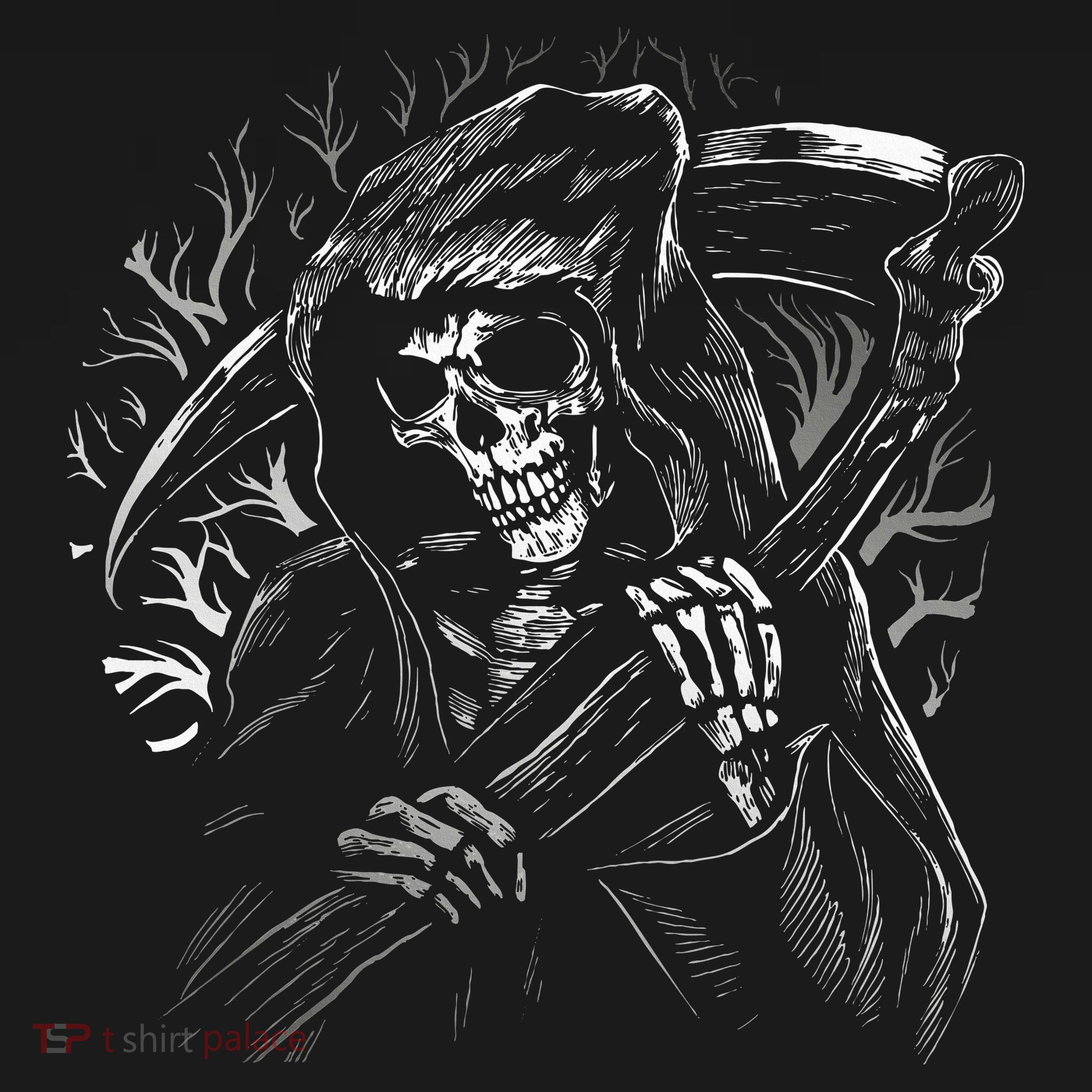 Grim Reaper Skull Death Scythe Dead Gothic Horror Coaster