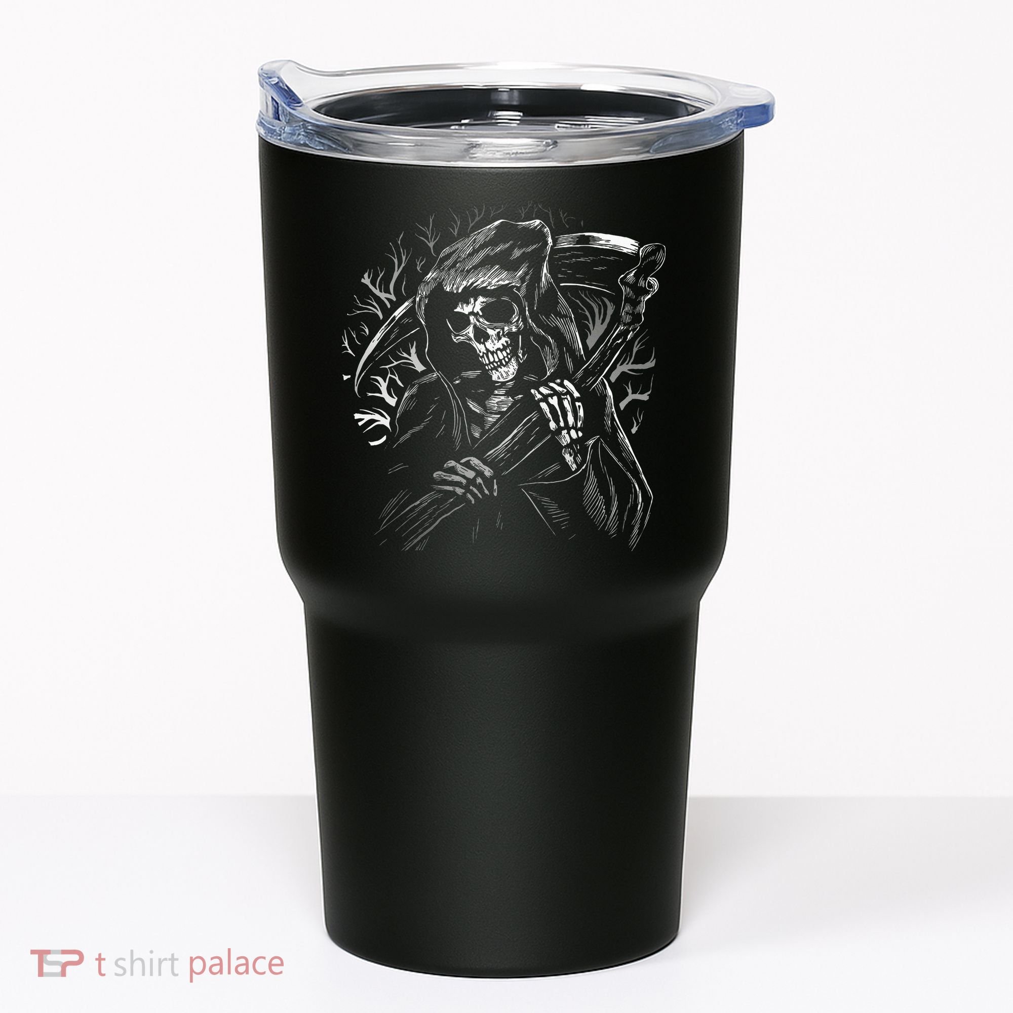Grim Reaper Skull Death Scythe Dead Gothic Horror Tumbler