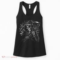 Grim Reaper Skull Death Scythe Dead Gothic Horror Women's Tank Top thumb 0