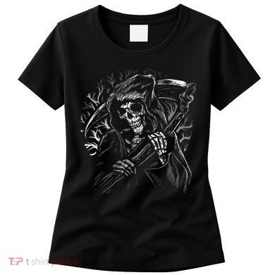 Grim Reaper Skull Death Scythe Dead Gothic Horror Women's T-Shirt