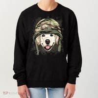Golden Retriever Soldier Veteran Funny Dog Army Women's Sweatshirt thumb 0