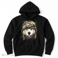 Golden Retriever Soldier Veteran Funny Dog Army Hoodie thumb 0