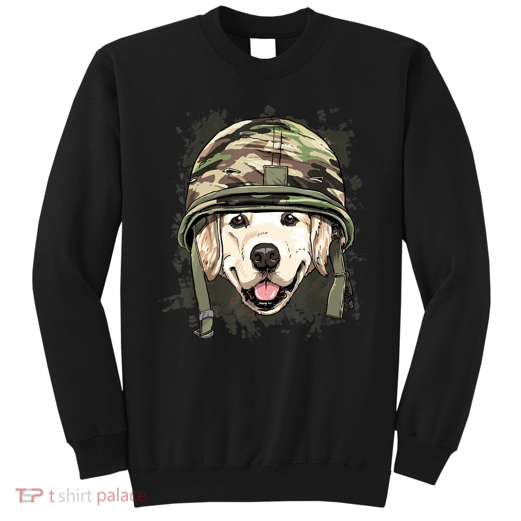 Golden Retriever Soldier Veteran Funny Dog Army Sweatshirt