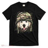 Golden Retriever Soldier Veteran Funny Dog Army T-Shirt thumb 0