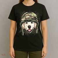 Golden Retriever Soldier Veteran Funny Dog Army T-Shirt thumb 4