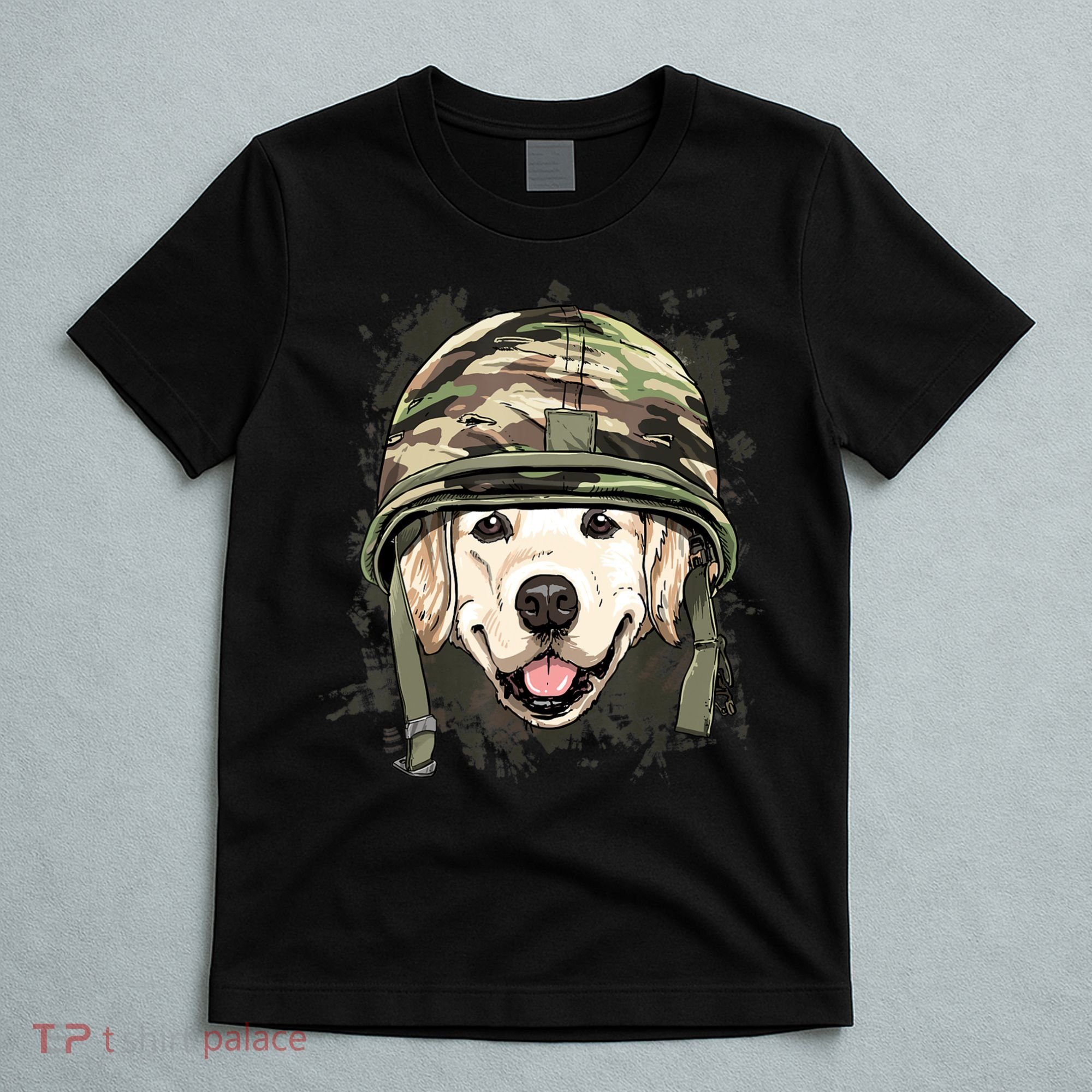 Golden Retriever Soldier Veteran Funny Dog Army T-Shirt