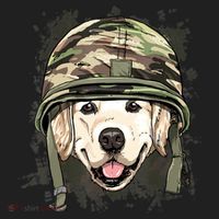Golden Retriever Soldier Veteran Funny Dog Army Beanie thumb 2