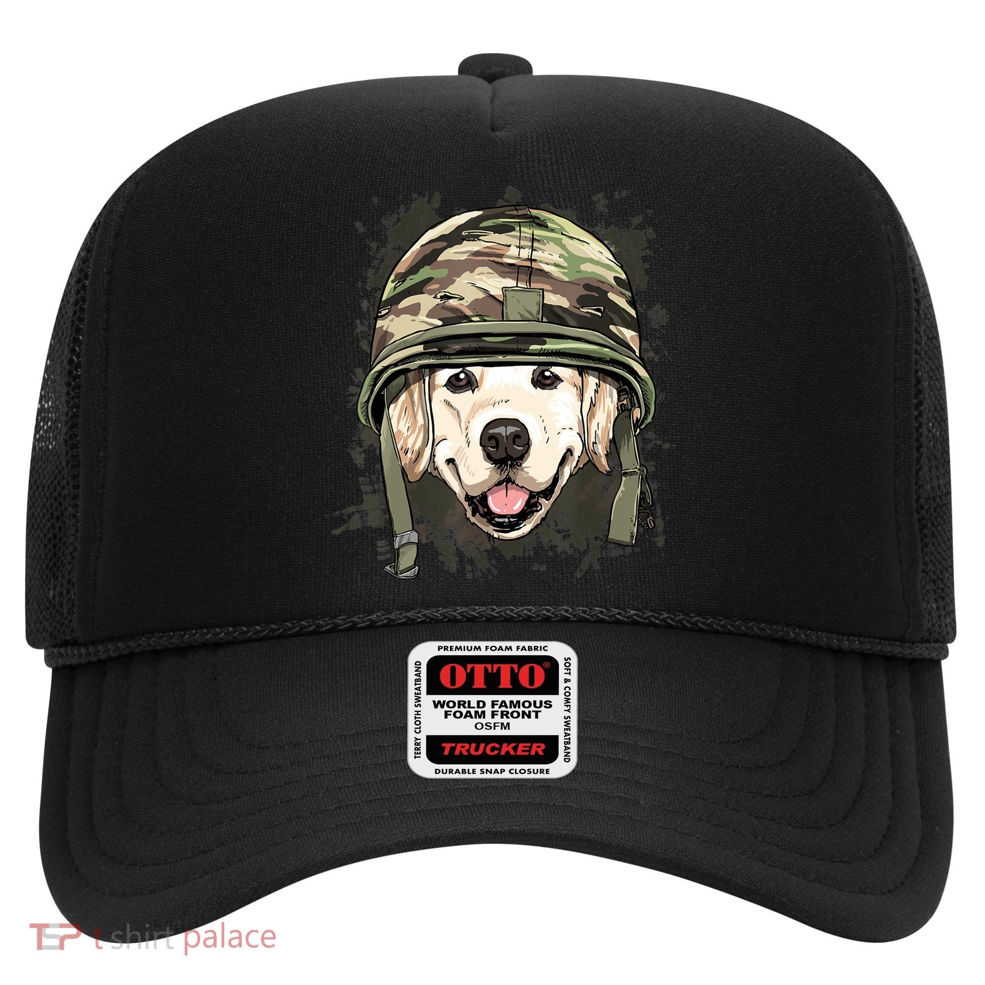 Golden Retriever Soldier Veteran Funny Dog Army Hat