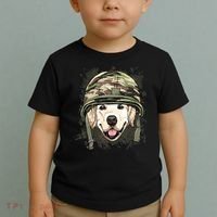 Golden Retriever Soldier Veteran Funny Dog Army Toddler T-Shirt thumb 2