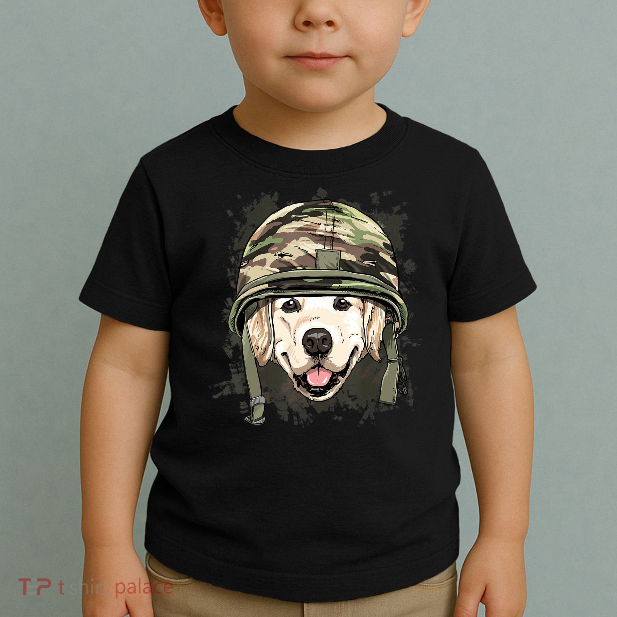 Golden Retriever Soldier Veteran Funny Dog Army Toddler T-Shirt