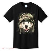 Golden Retriever Soldier Veteran Funny Dog Army Kids T-Shirt thumb 0