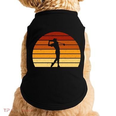 Golf Retro Sunset Golfing Doggie Tank