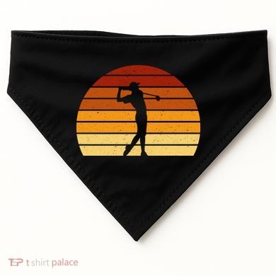 Golf Retro Sunset Golfing USA-Made Doggie Bandana