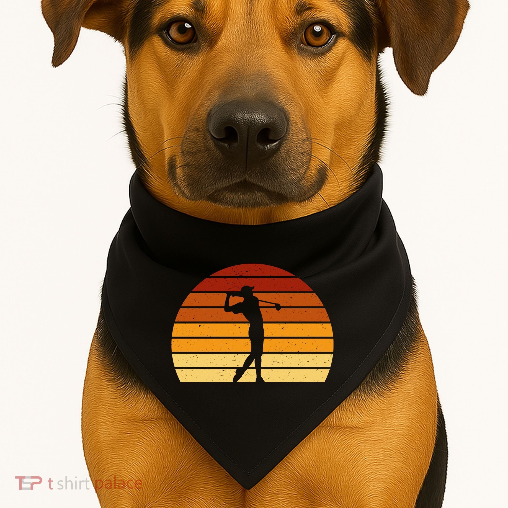 Golf Retro Sunset Golfing USA-Made Doggie Bandana