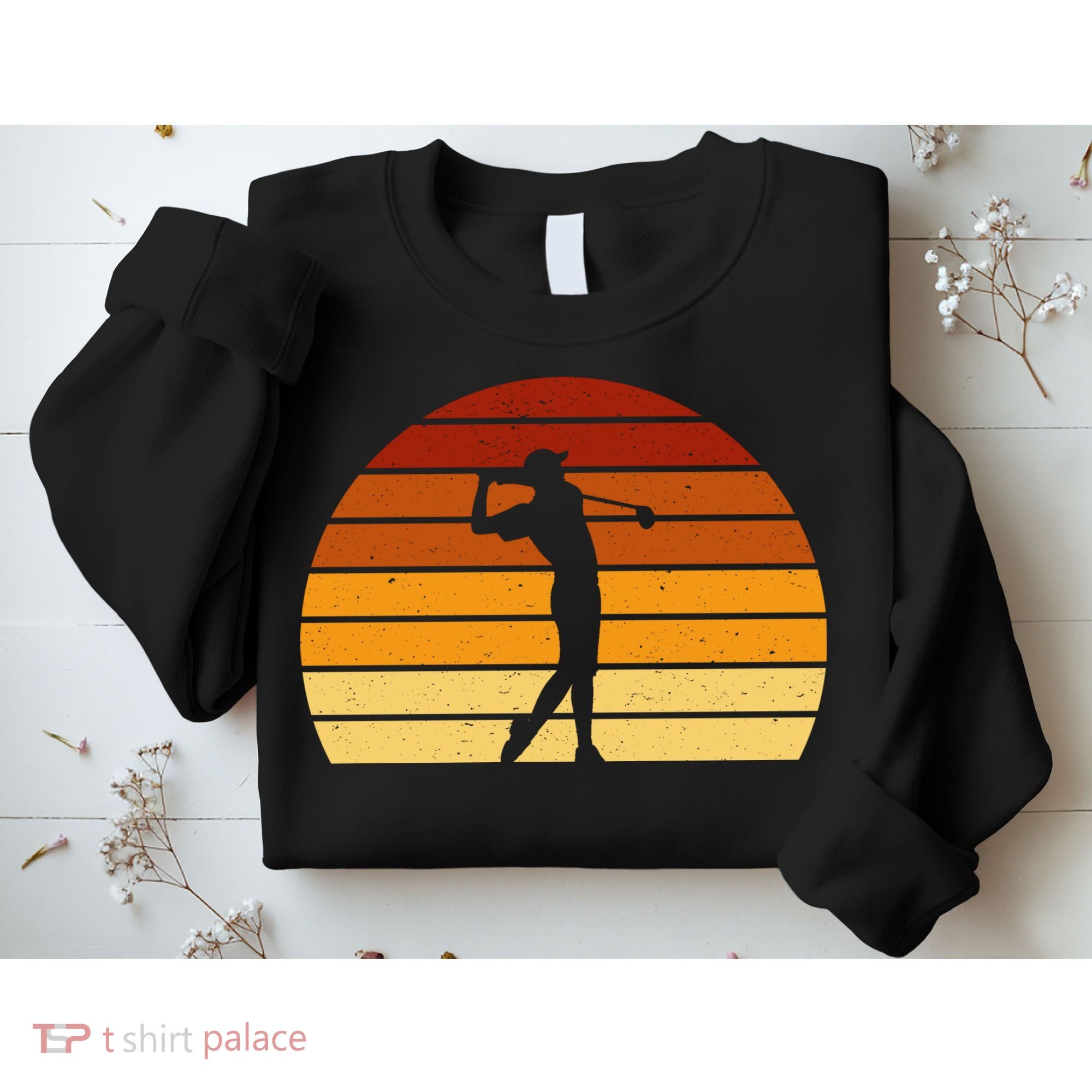 Golf Retro Sunset Golfing Sweatshirt