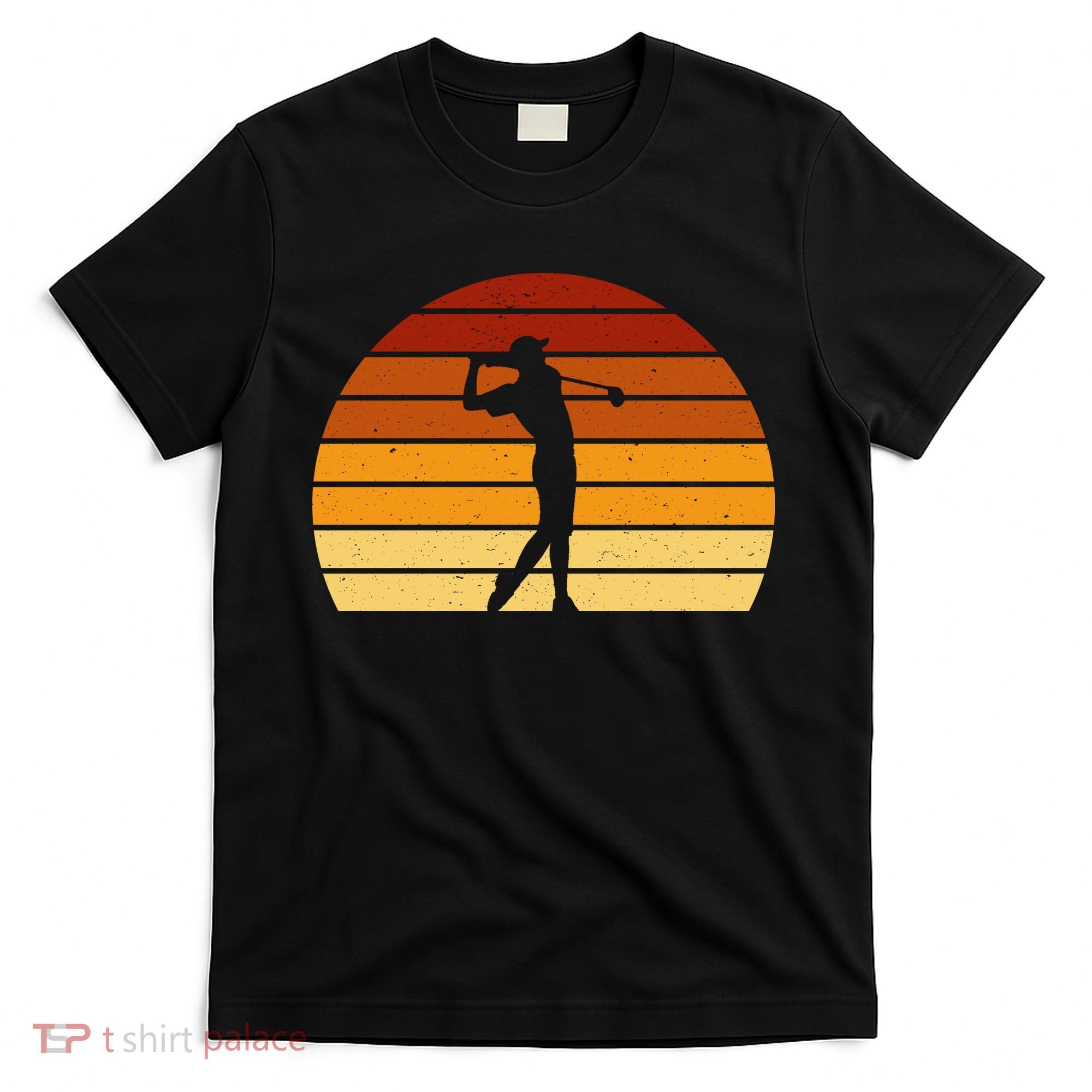 Golf Retro Sunset Golfing T-Shirt