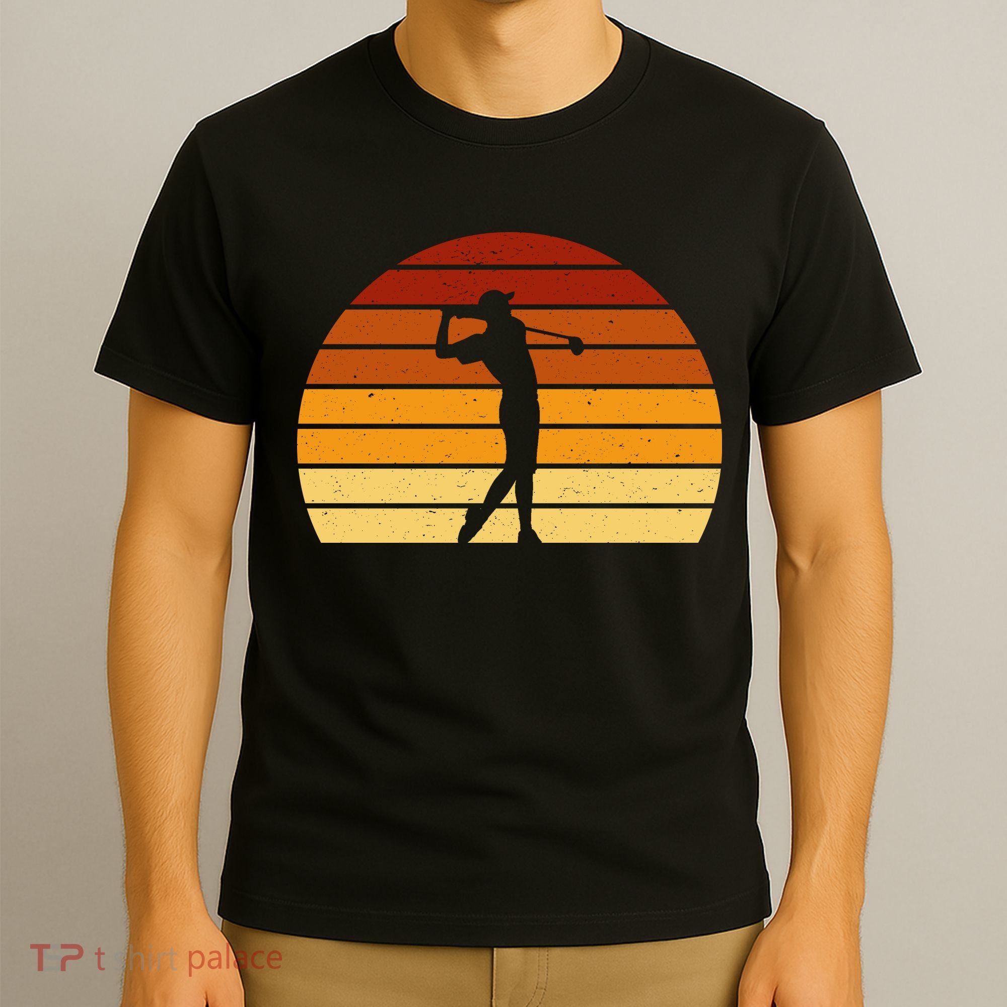 Golf Retro Sunset Golfing T-Shirt