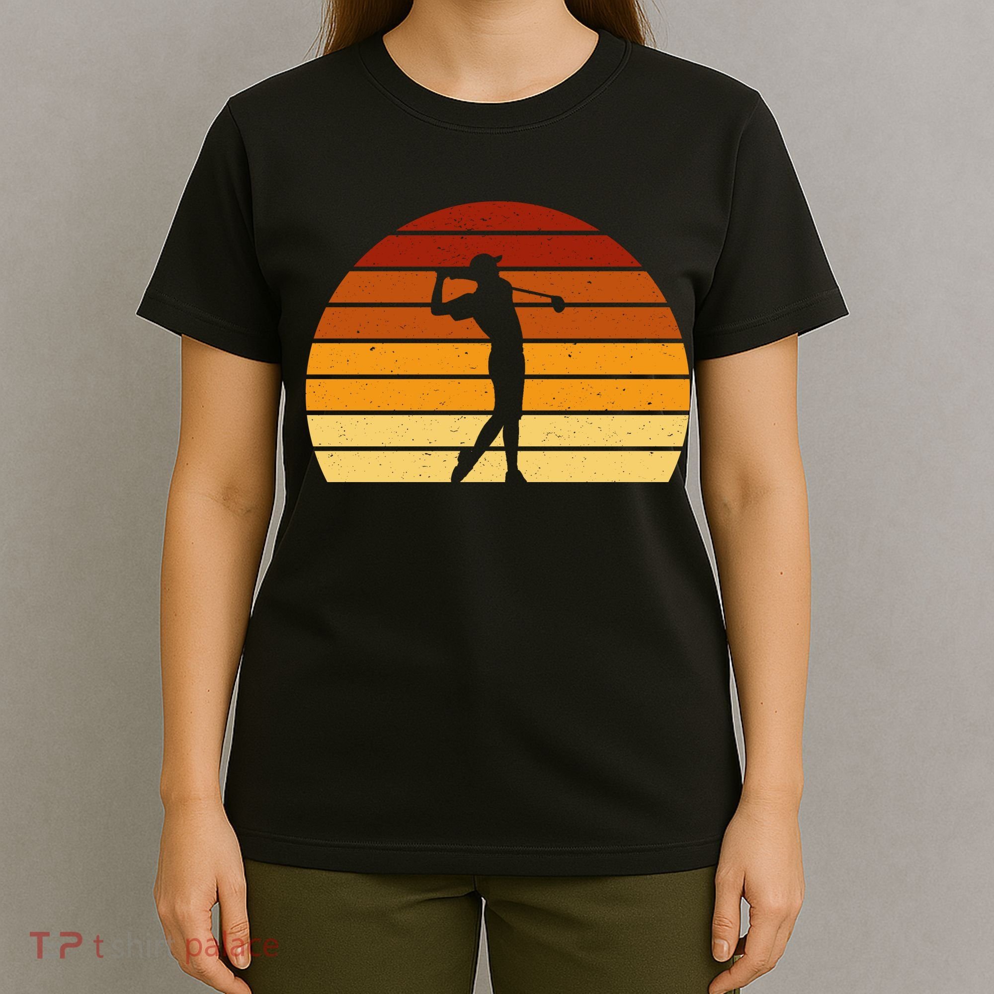 Golf Retro Sunset Golfing T-Shirt