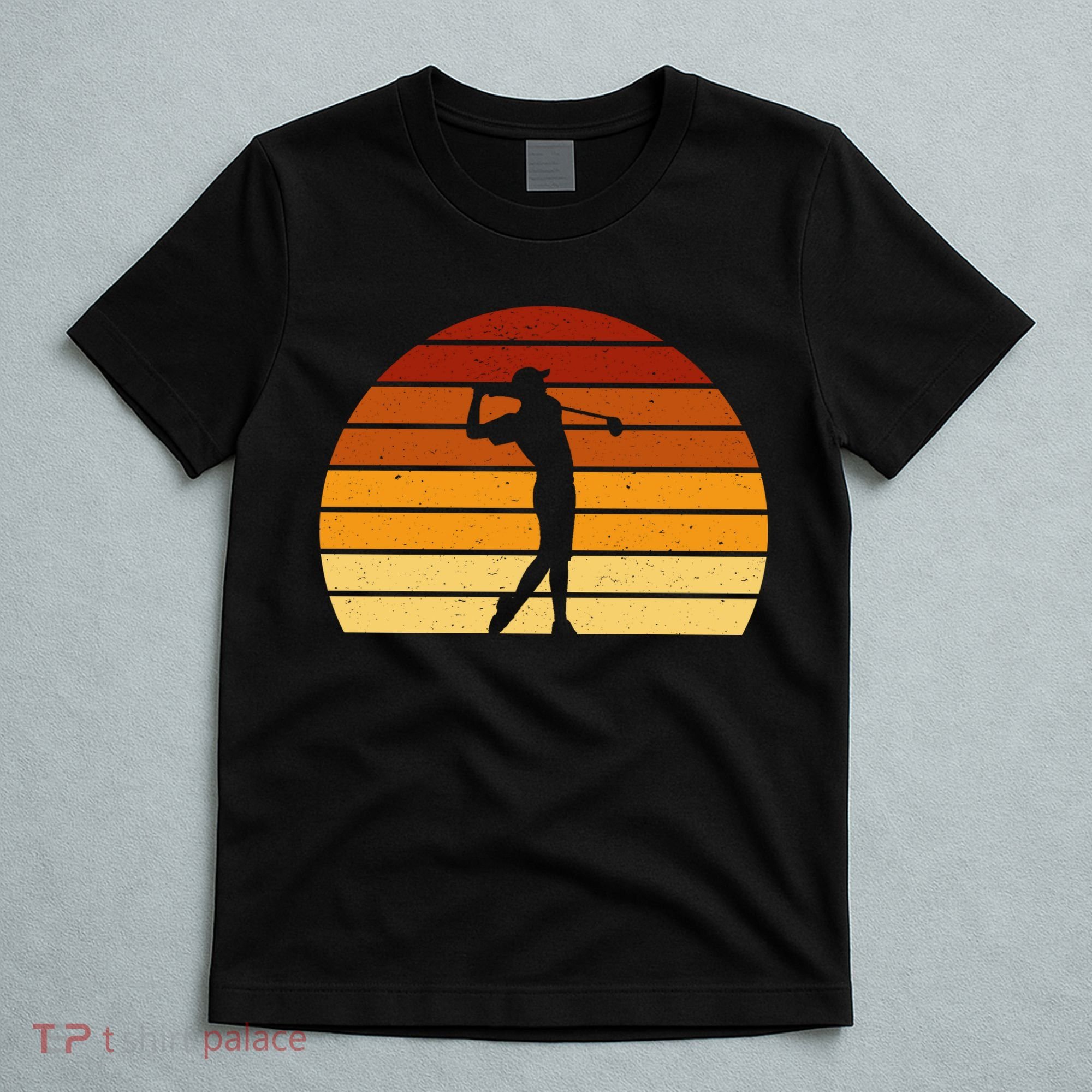 Golf Retro Sunset Golfing T-Shirt