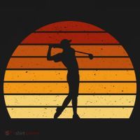 Golf Retro Sunset Golfing T-Shirt thumb 7